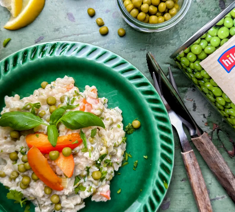 Risotto aux abricots et petits pois